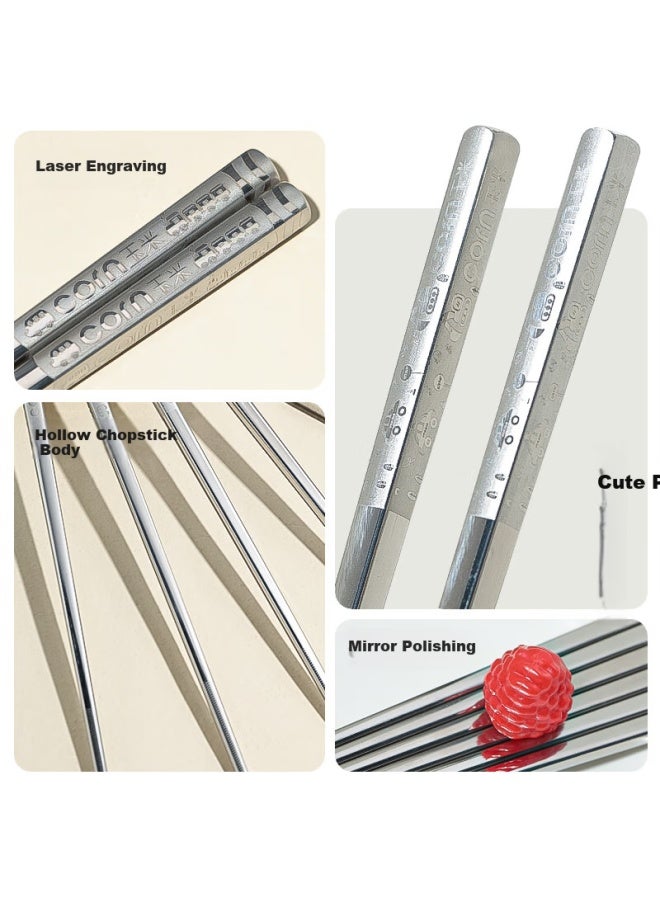 Corn Children'S Chopsticks Food Grade 316L Stainless Steel Baby Special One Person One Chopstick Anti-Slip Household Children'S Chopsticks - Image 3