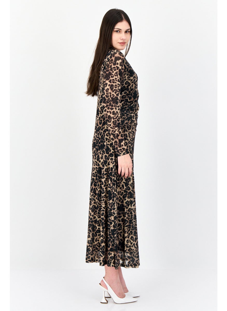 Kathy Ireland Women Animal Print Midi Dress, Multicolor  - Image 3