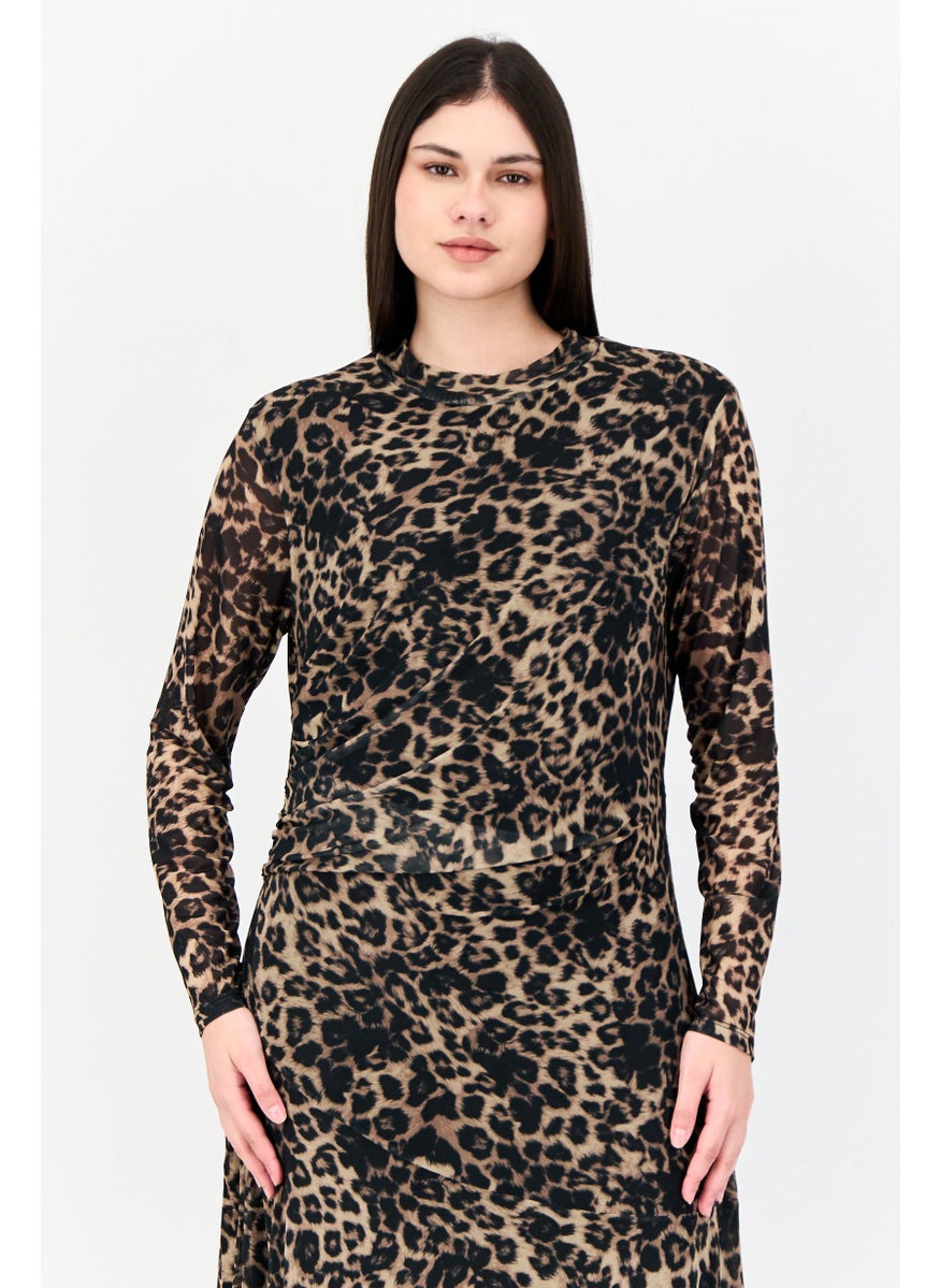 Kathy Ireland Women Animal Print Midi Dress, Multicolor  - Image 2
