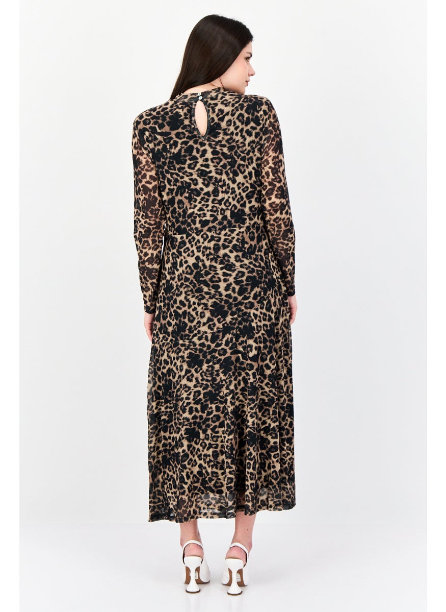 Kathy Ireland Women Animal Print Midi Dress, Multicolor  - Image 4