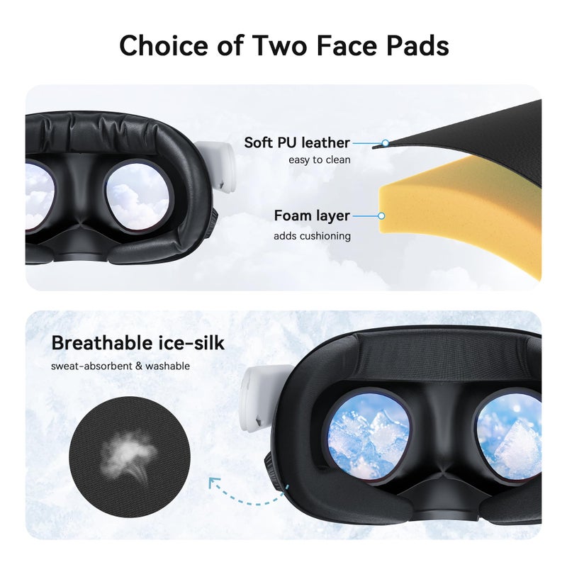 AMVR FC4A Newly Facial Interface Compatible with Meta/Oculus Quest 3 Accessories, with Ventilation-Design Ice Silk Cushion, for Halo Head Strap with Fan (NOT Compatible with Quest 3S) - Image 5