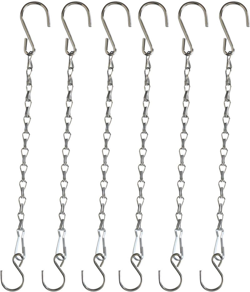 Sersberg Chain for Hanging Plants,11 Inch Silver Hanging Chain, Small Hanging Basket Chain Kits with Hooks for Bird Feeder Plant Extender Porch Wind Chime (Silver, 11 Inch-6PCS) - Image 1