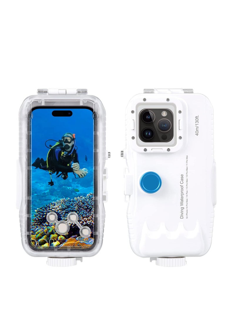 Generic - 40m Diving Case Shockproof Snowproof Dirtproof IP68 Waterproof Cover Case Heavy Duty Full Sealed Protective Underwater Housing for iPhone 14 Plus/14 Pro Max/13 Pro Max/12 Pro Max /11 Pro Max - Image 1