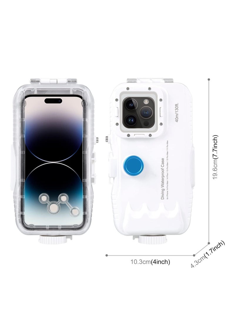Generic - 40m Diving Case Shockproof Snowproof Dirtproof IP68 Waterproof Cover Case Heavy Duty Full Sealed Protective Underwater Housing for iPhone 14 Plus/14 Pro Max/13 Pro Max/12 Pro Max /11 Pro Max - Image 1