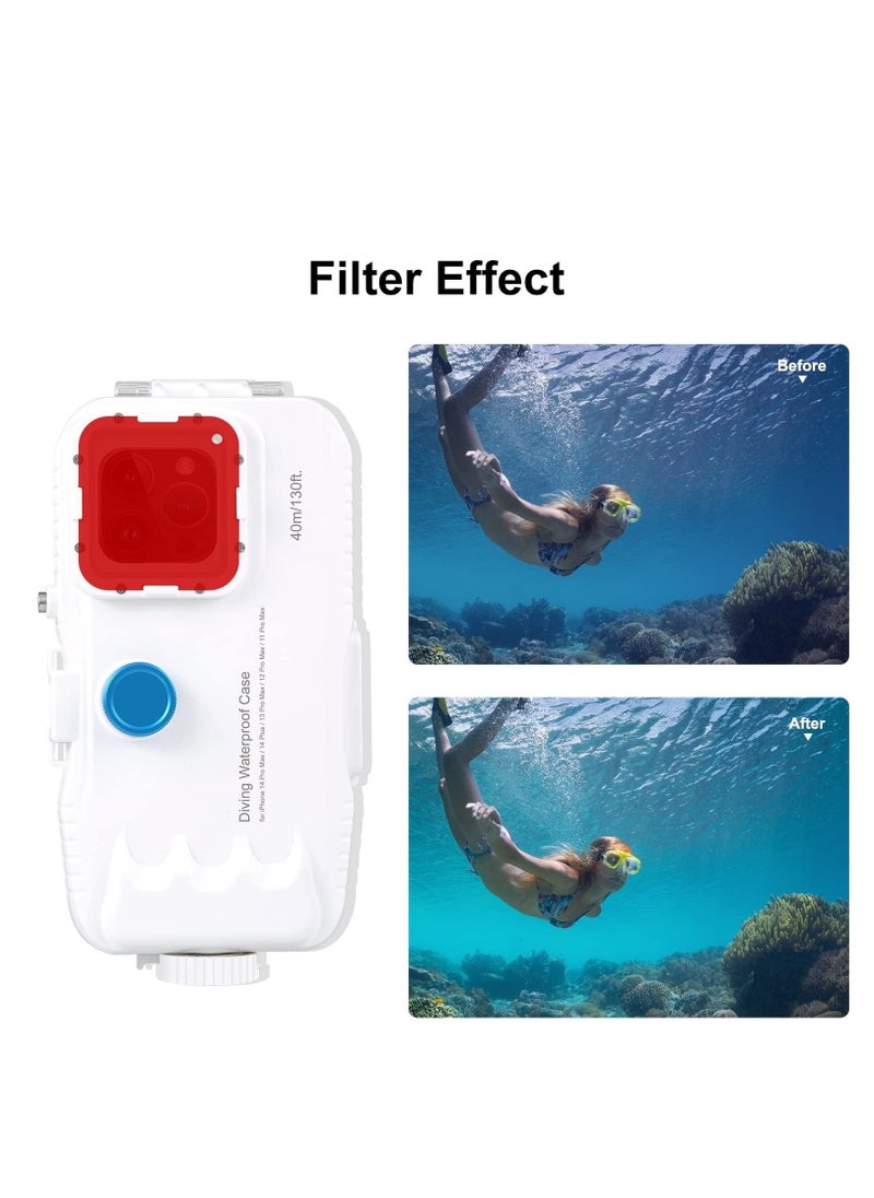 Generic - 40m Diving Case Shockproof Snowproof Dirtproof IP68 Waterproof Cover Case Heavy Duty Full Sealed Protective Underwater Housing for iPhone 14 Plus/14 Pro Max/13 Pro Max/12 Pro Max /11 Pro Max - Image 1