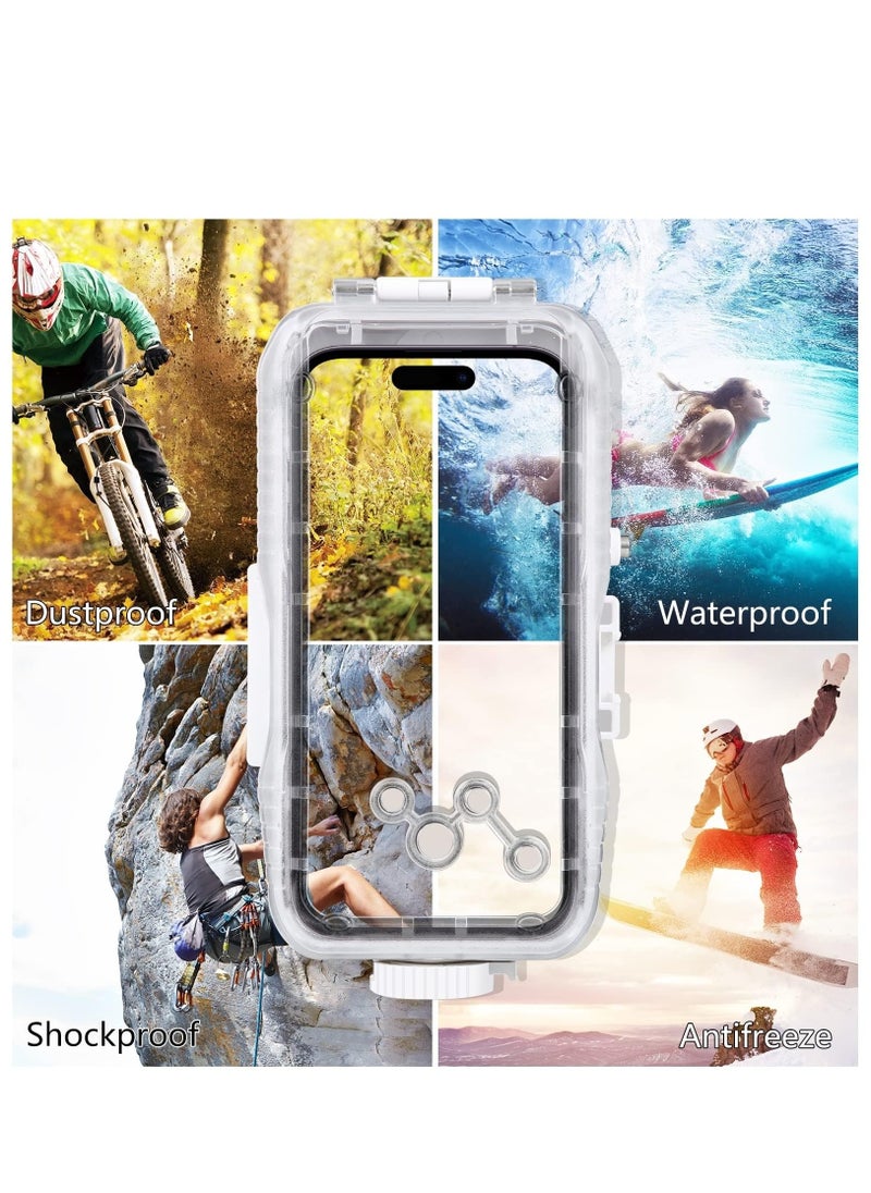 Generic - 40m Diving Case Shockproof Snowproof Dirtproof IP68 Waterproof Cover Case Heavy Duty Full Sealed Protective Underwater Housing for iPhone 14 Plus/14 Pro Max/13 Pro Max/12 Pro Max /11 Pro Max - Image 1