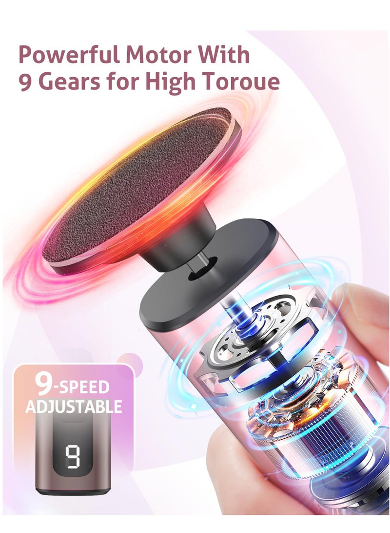 2 in 1 Electric Foot Callus Remover, 9 Adjustable Speeds Foot Scrubber USB Rechargeable Pedicure Tools for Feet, Dry Dead Skin Scraper Foot Grinder for Women - Image 4