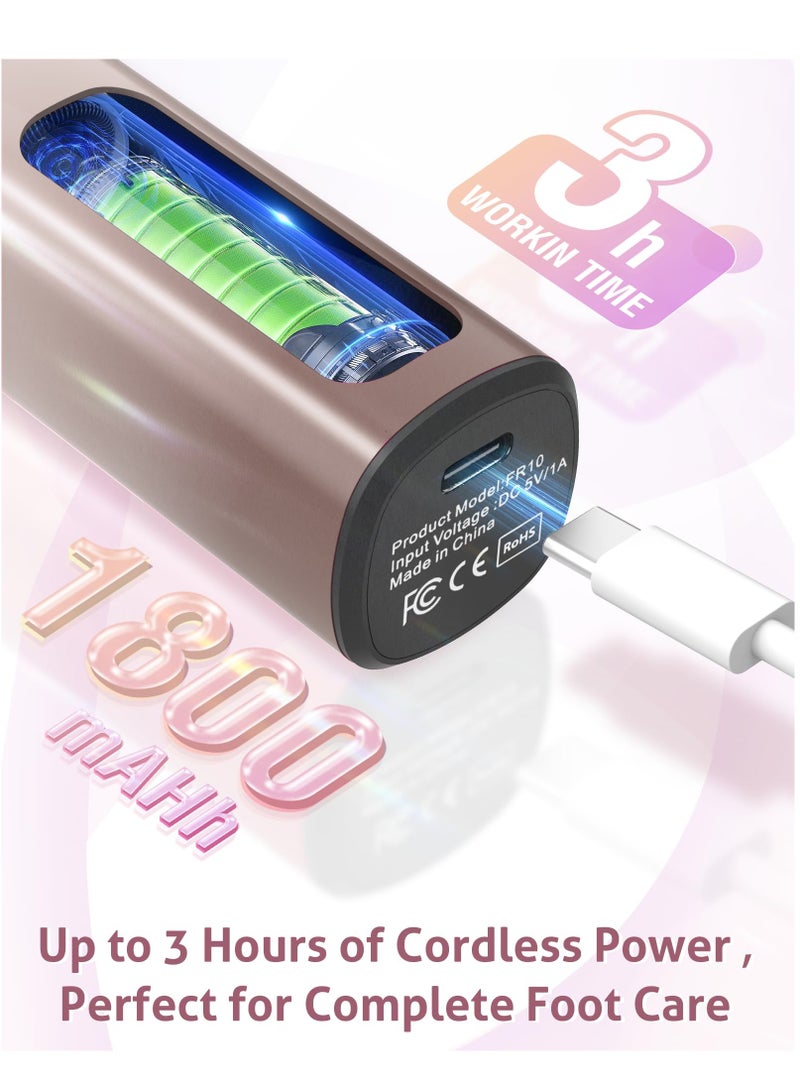 2 in 1 Electric Foot Callus Remover, 9 Adjustable Speeds Foot Scrubber USB Rechargeable Pedicure Tools for Feet, Dry Dead Skin Scraper Foot Grinder for Women - Image 5