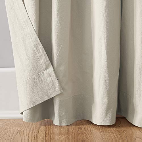 Archaeo Washed Cotton Twist Tab Curtain, 52" x 63", Oatmeal - Image 4