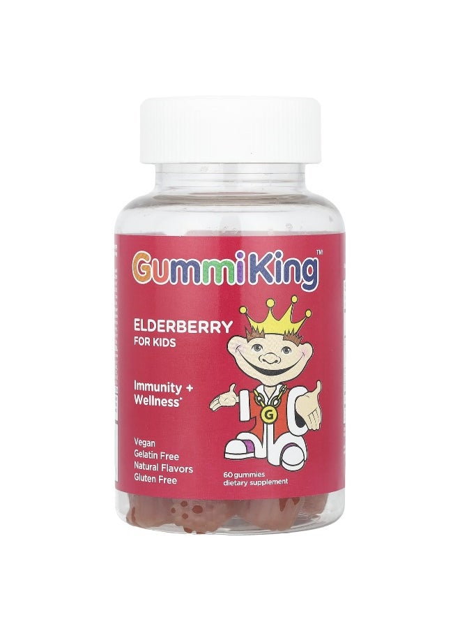 GummiKing - GummiKing, Elderberry for Kids, Immunity + Wellness, Lemon Raspberry, 60 Gummies - Image 1
