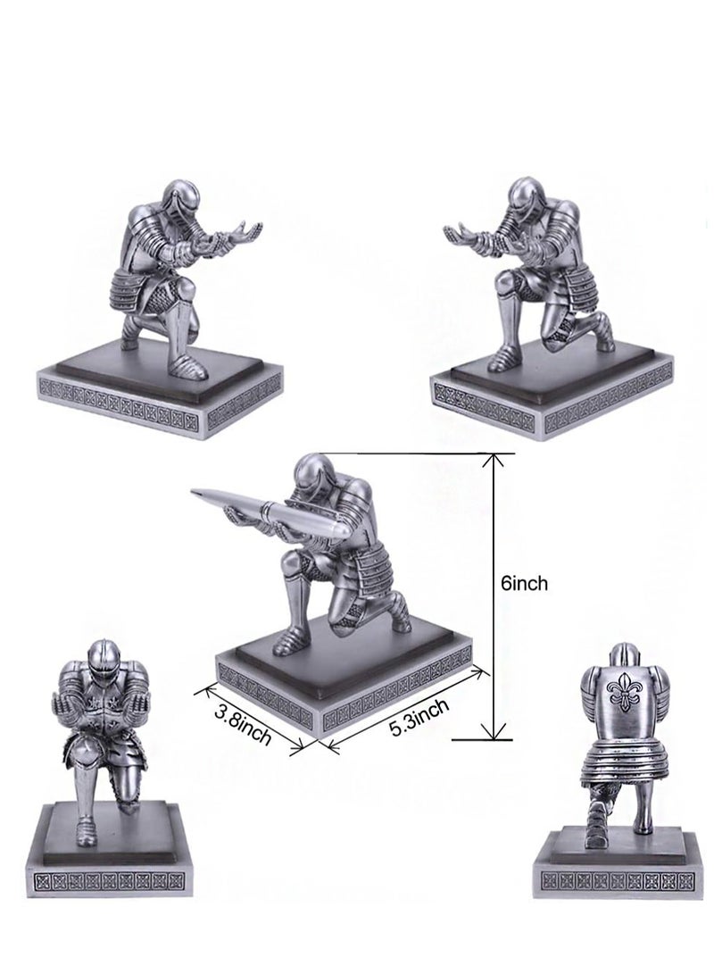 سيوسي حامل قلم فارس التنفيذي ، ملحق شخصي للمكتب ، منظم قرطاسية ، حامل أقلام إبداعي ، هدية مزخرفة للمكتب (فضي) - Image 4