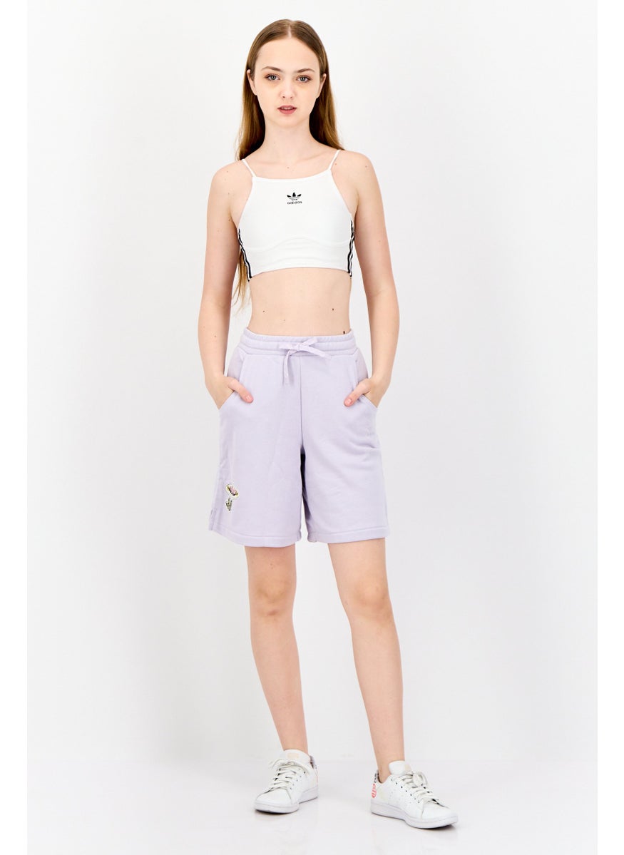 adidas Originals Women Sportswear Fit Brand Logo Outdoor Short, Lilac  - Image 3