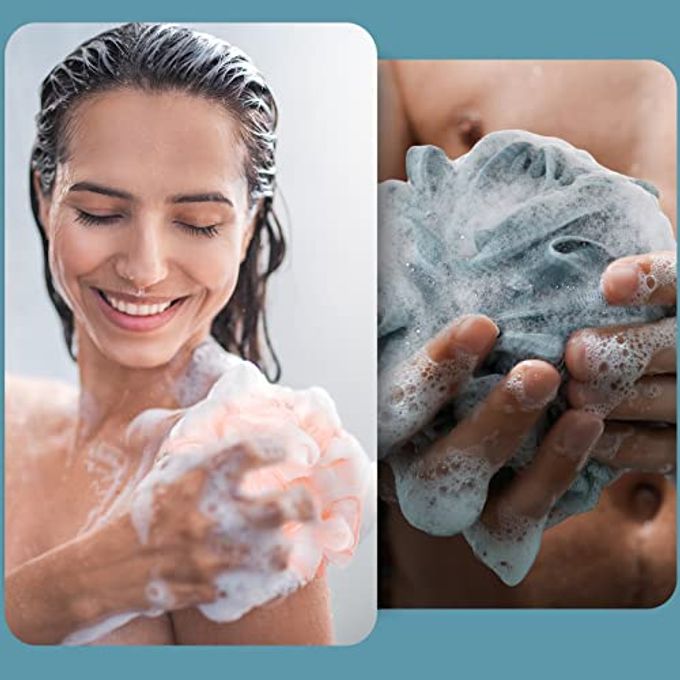 Shellwei 48 Pack Bath Sponge Shower Loofahs Bulk Pack 50G Soft Net Body Scrubber Shower Pouf Sponge Ball Body Mesh Pouf Exfoliating Bath Scrunchies For Men And Women - Image 2