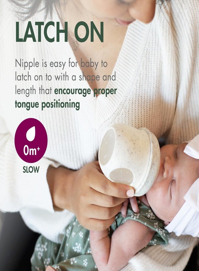 BOON زجاجات بون نورش - زجاجات سيليكون للأطفال تساعد في تخفيف أعراض المغص - حليب الفورمولا وحليب الثدي فقط - سيليكون آمن للطعام بلاتيني - تدفق بطيء - أخضر مرقط - 4 أونصات - Image 5