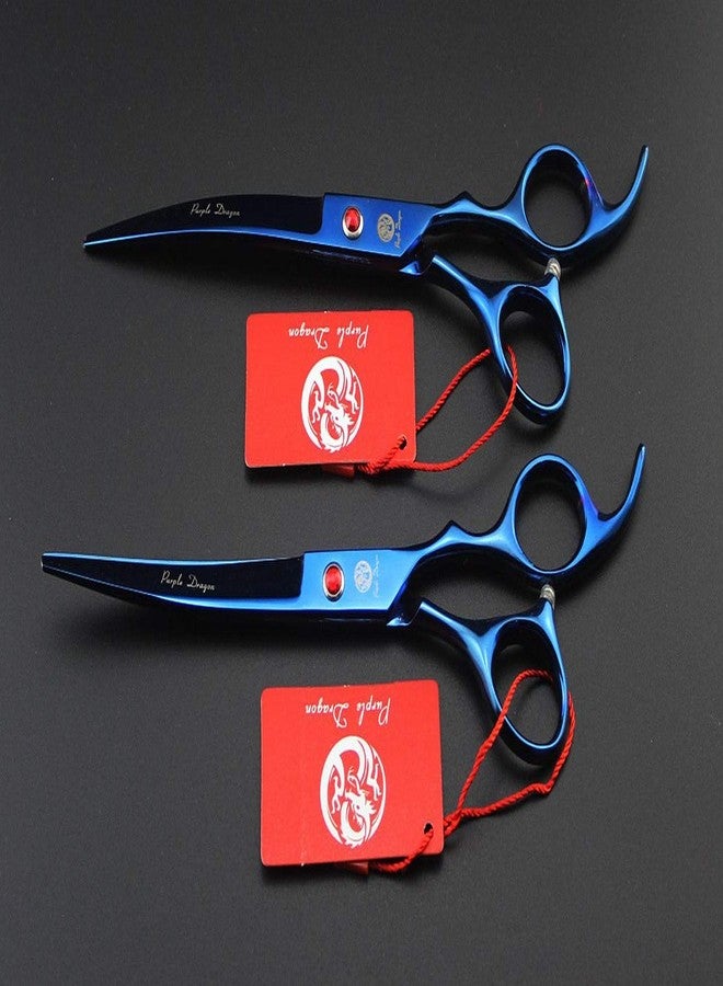 Purple Dragon 7.0 inch Dog Grooming Scissors Set with Silencer - Blue - Image 5