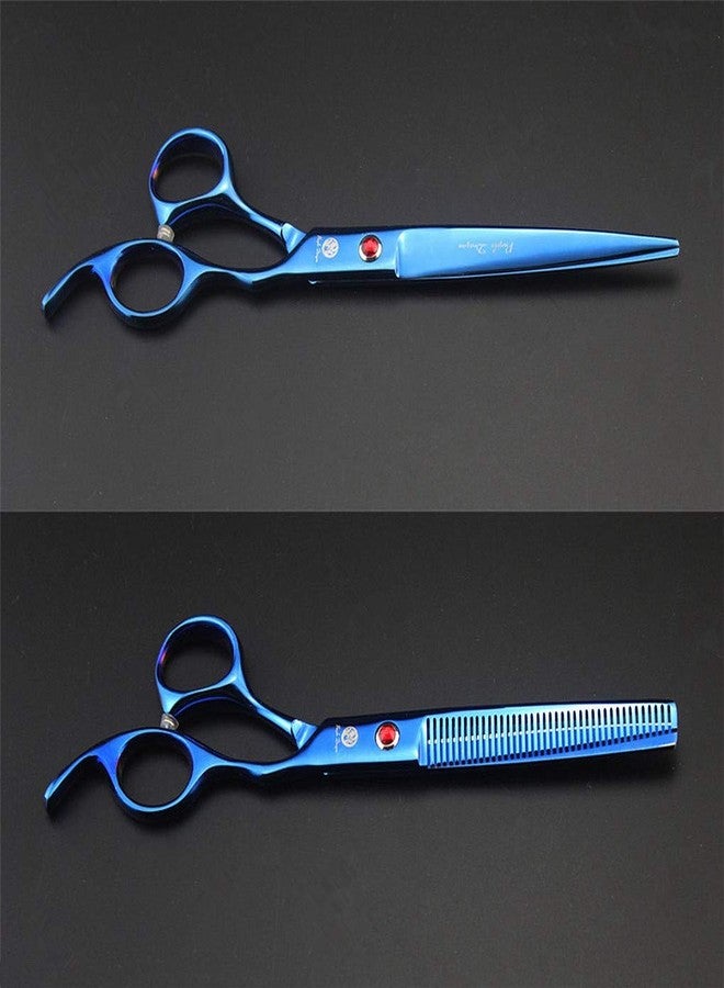 Purple Dragon 7.0 inch Dog Grooming Scissors Set with Silencer - Blue - Image 4