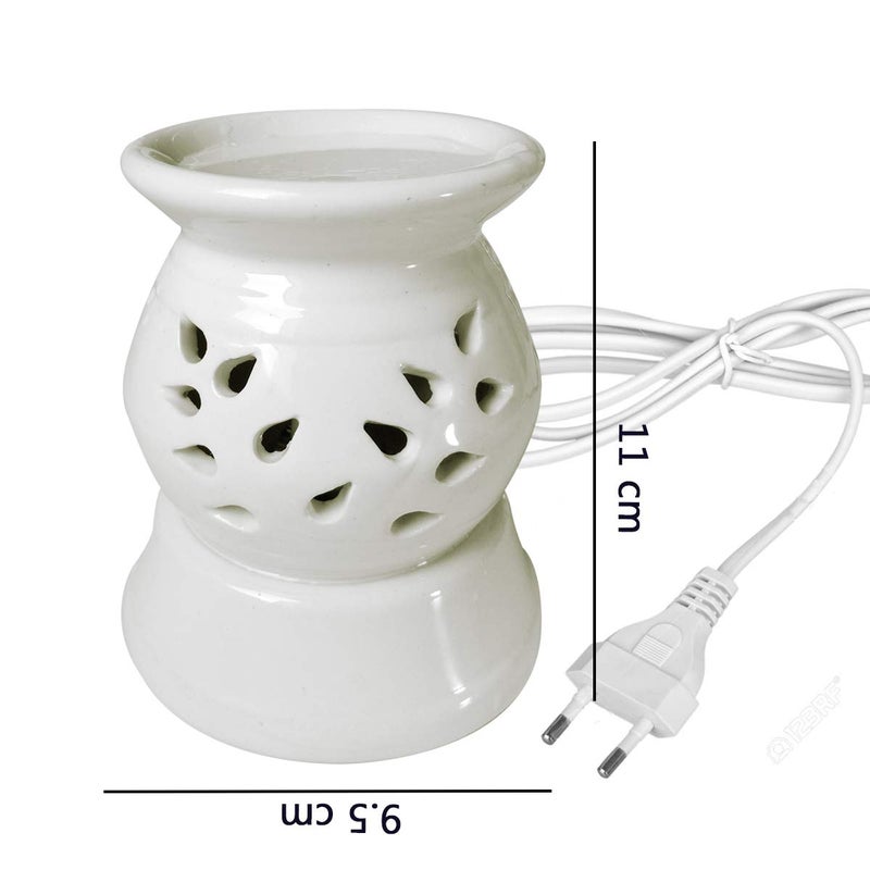 Aatiutik Aatiutik Ceramic Electric Aroma Diffuser Night Lamp Light with 2 Lemongrass Aroma Oil 10ml Each for Home Office Hotel Spa - Image 4