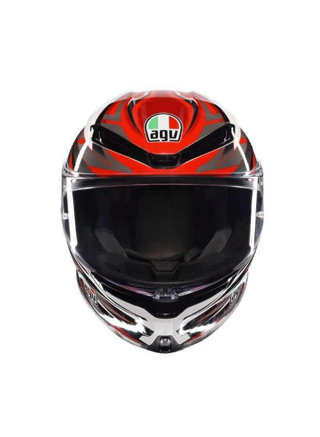 AGV K6 S E2206 MPLK REEVAL WHITE/RED/GREY HELMET - Image 2