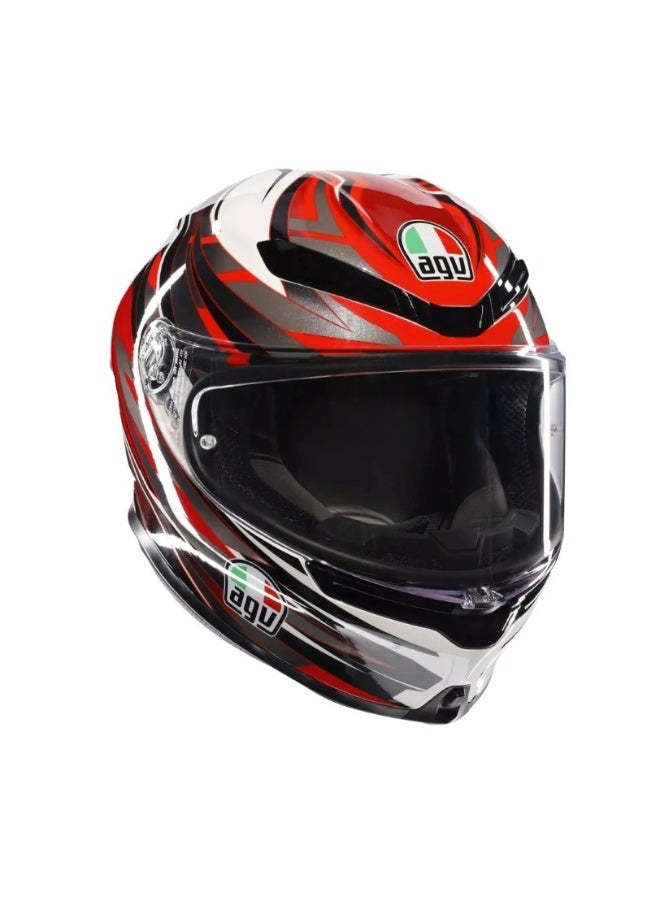 AGV K6 S E2206 MPLK REEVAL WHITE/RED/GREY HELMET - Image 1