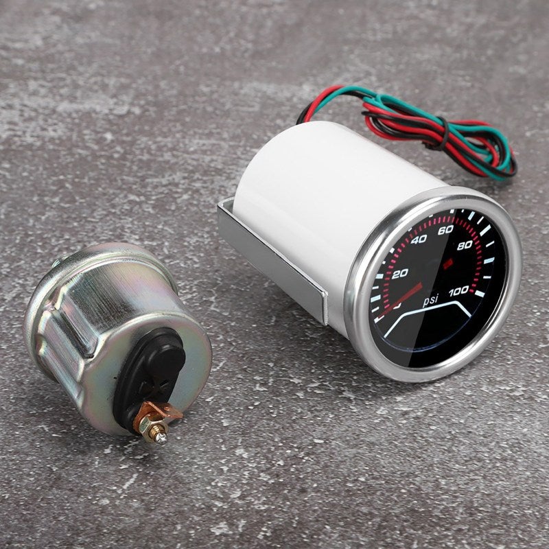 Dyno Racing مقياس ضغط الزيت الرقمي 0-100 PSI 12 فولت - مزود بحساس عالي الدقة لمراقبة محرك السيارة - Image 4