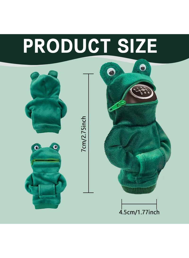 عصا تروس صغيرة عالمية للسيارات مع غطاء رأس على شكل ضفدع لطيف، إكسسوارات وديكورات داخلية للسيارات - Image 3