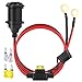 Dongge 4FT 12V24V Fixed Thread Cigarette Lighter Socket Extension Cable with Perforated Terminal Direct Battery Type car Cigarette Lighter Adapter 25mm Heavy Duty Cable 20A Free Two Blade fuses - Image 2