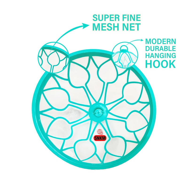SNKM SNKM Plastic Food Cover Net Dome with Hanging Hook Big Size Round Net Kitchen Table | Flies Mosquitoes Insect Proof Dining Tables Covers (Large Size, 32 cm/12.5 Inch, Green, Combo Pack of 3)  - Image 4