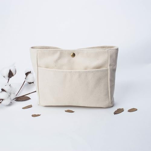 YONBEN Storage Bag Lightweight Large Capacity Eco Friendly Cotton Canvas Bag Inner Bag Handbag Organizer CanvasBeige - Image 3
