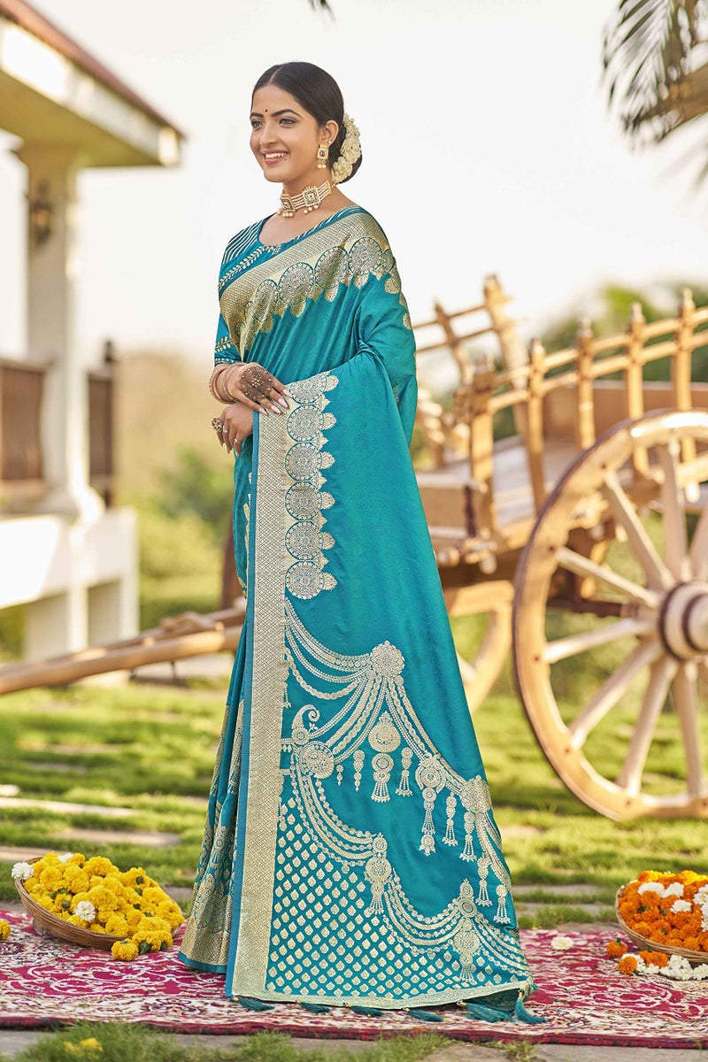 MANOHARI adorable woven pattern Banarasi Silk saree for women with Blouse Piece_MN1743 - Image 3