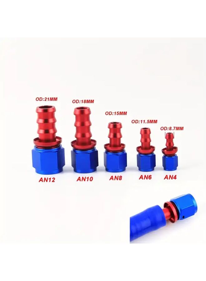 AN8 Straight Female Swivel to Push Lock Barb Type Reusable Fuel Hose Adaptor Kit - Image 2