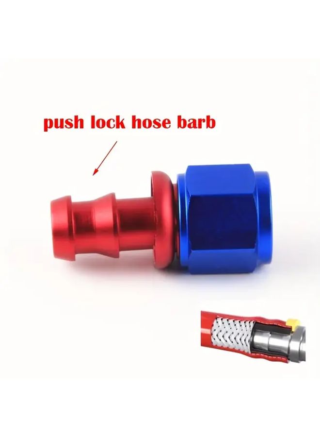 AN8 Straight Female Swivel to Push Lock Barb Type Reusable Fuel Hose Adaptor Kit - Image 3