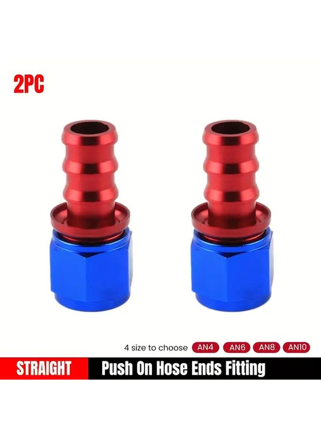 AN8 Straight Female Swivel to Push Lock Barb Type Reusable Fuel Hose Adaptor Kit - Image 1