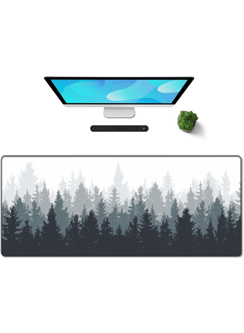 900x400 mm Large Mouse Pad, Extended Gaming Mouse Pad, Non-Slip Rubber Base, Office Desk Mat Desk, for Computers/Work/Room, Forest Mousepad - Image 1