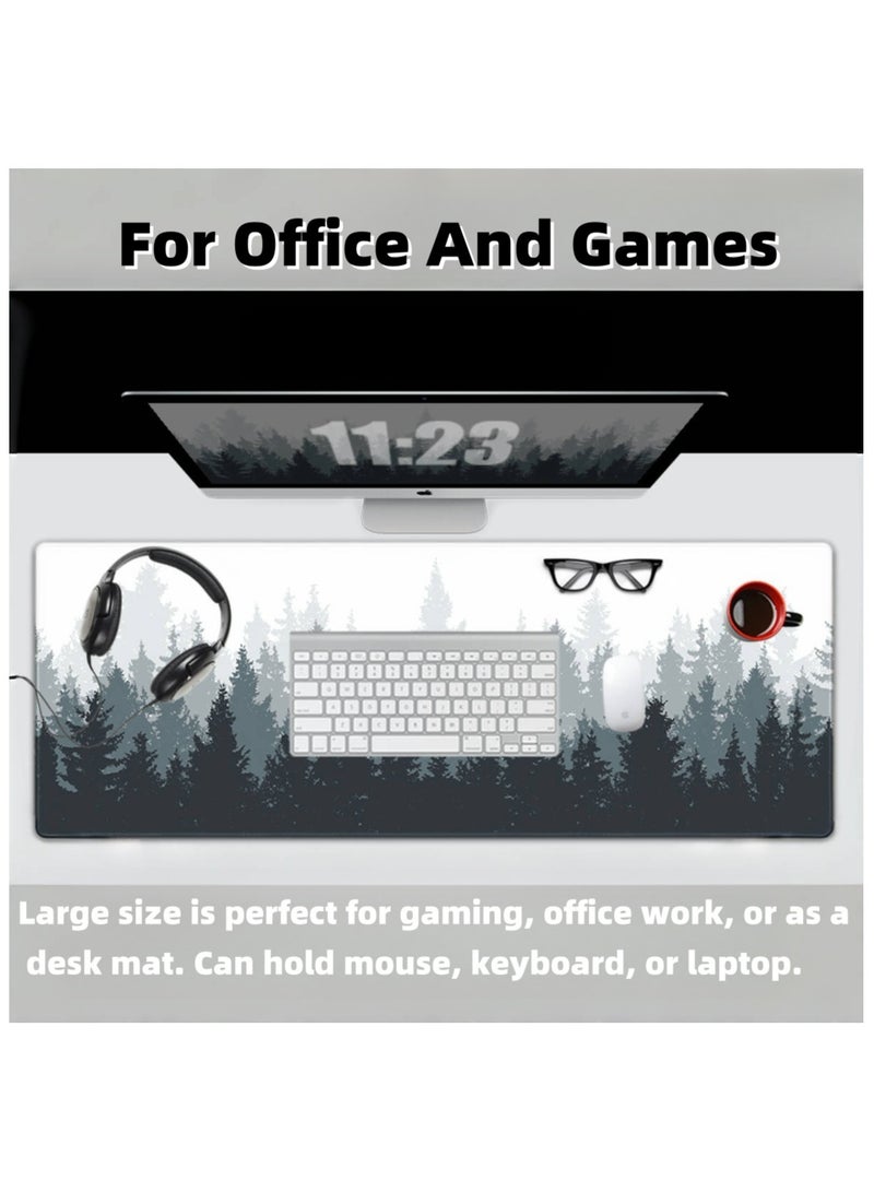 900x400 mm Large Mouse Pad, Extended Gaming Mouse Pad, Non-Slip Rubber Base, Office Desk Mat Desk, for Computers/Work/Room, Forest Mousepad - Image 2