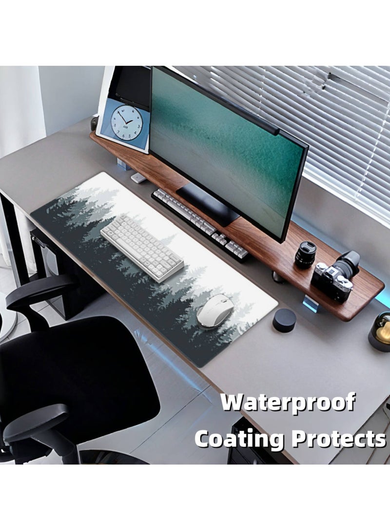 900x400 mm Large Mouse Pad, Extended Gaming Mouse Pad, Non-Slip Rubber Base, Office Desk Mat Desk, for Computers/Work/Room, Forest Mousepad - Image 3