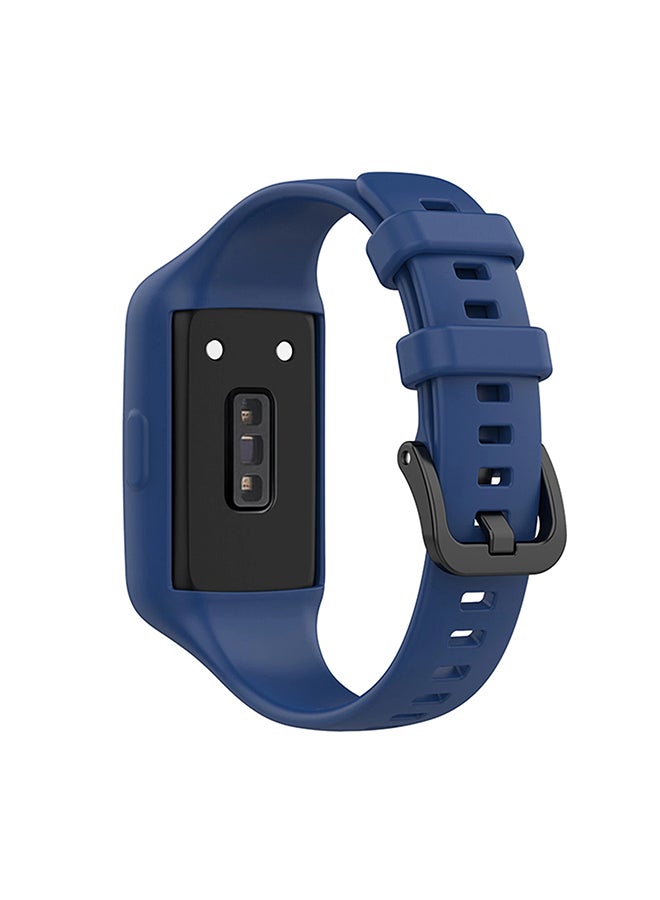 O Ozone Silicone Strap for Huawei Band 10 | Huawei Band 9 | 8 Watch Strap 360 Degree Protection, Breathable Sport Replacement Strap with Metal Clasp-Dark Blue