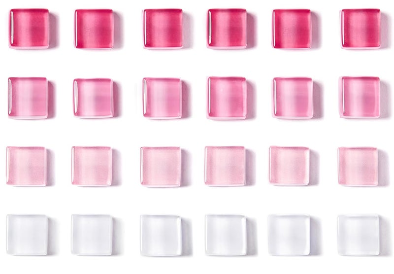 Zreal Refrigerator Magnets, 24 Pack Fridge Magnets, Glass Magnet with Cute Decorative Designs for Office, Kitchen, Locker (Pink White) - Image 1