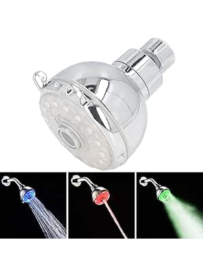 رأس دش المطر LED متغير الألوان عالي الضغط مثبت في حمام الحمام - Image 1