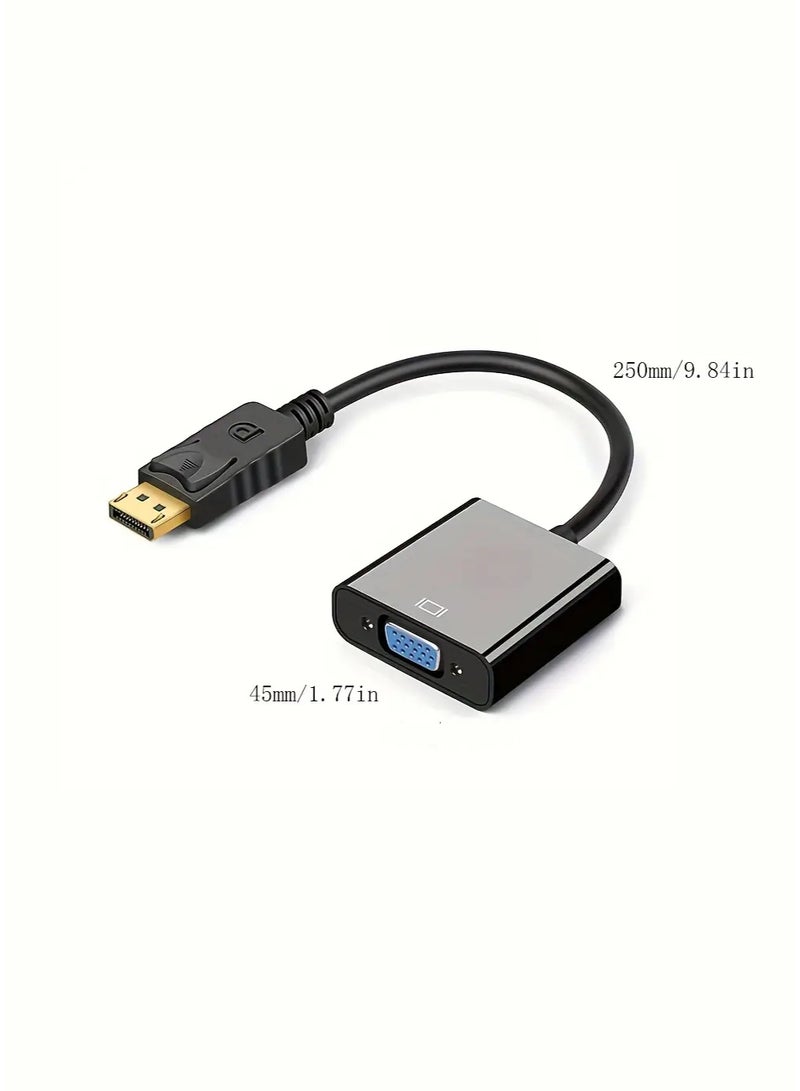 محوّل فيديو من DisplayPort (ذكر) إلى VGA (أنثى) – كابل 25 سم لتوصيل الحاسوب بالشاشات وأجهزة العرض بدقّة عالية - Image 5