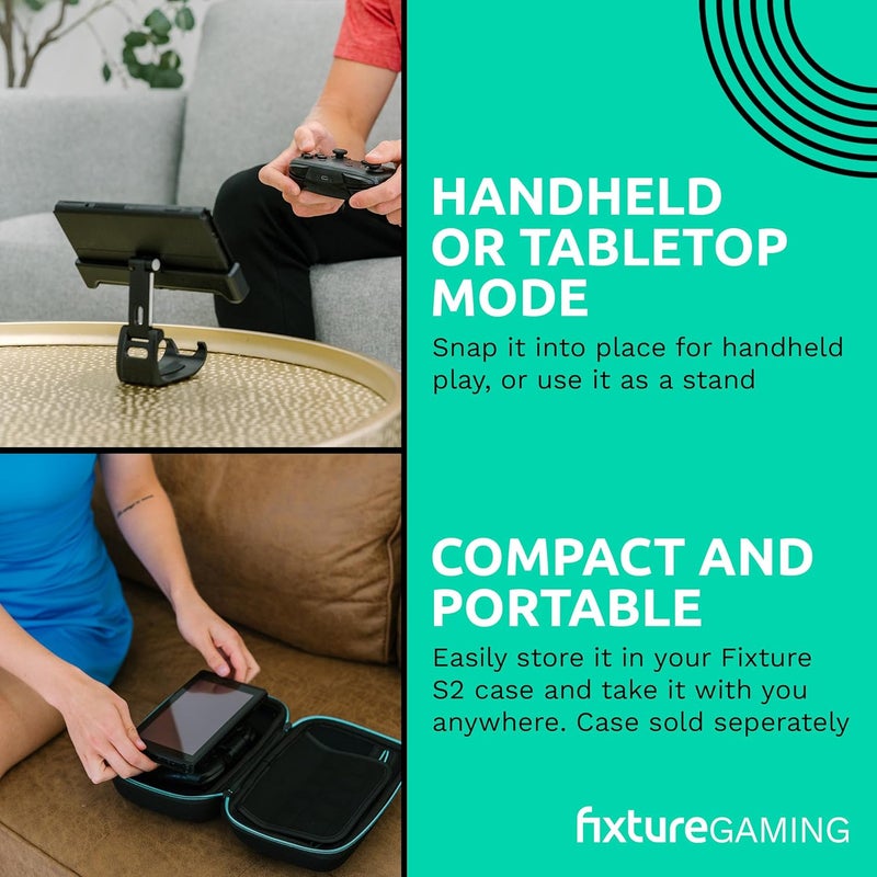 Fixture Gaming Fixture S2 Bundle Gaming Console Monitor and Controller Mount with Carrying Case Compatible with Nintendo Switch OLED and Pro Controller - Image 3