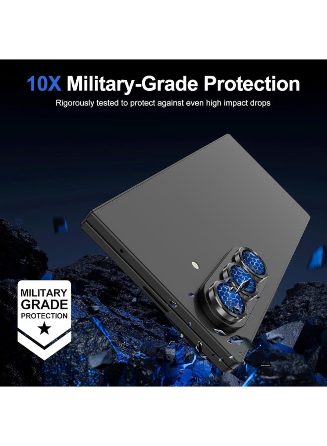 Muzz حماية عدسة الكاميرا لجهاز سامسونج جالكسي زد فولد 7 5G، مقاوم للكسر، زجاج مقسى فائق الوضوح 9H لحماية شاشة الكاميرا مع غلاف حلقة معدنية لجهاز سامسونج جالكسي زد فولد 7 2025 (أسود) - Image 3