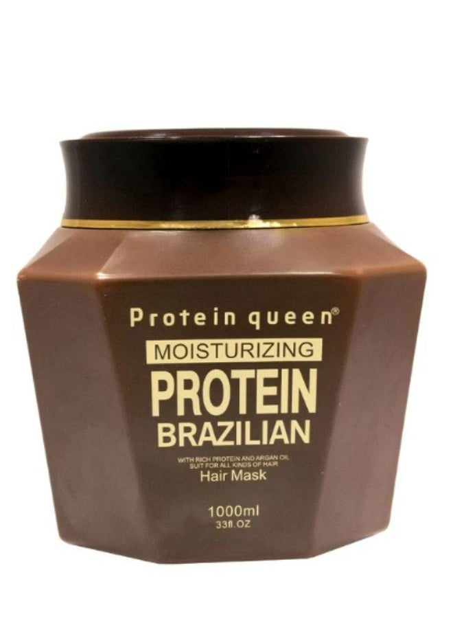 Protein queen - Moisturizing Protein Brazilian Hair Mask 1000 ML - Image 1