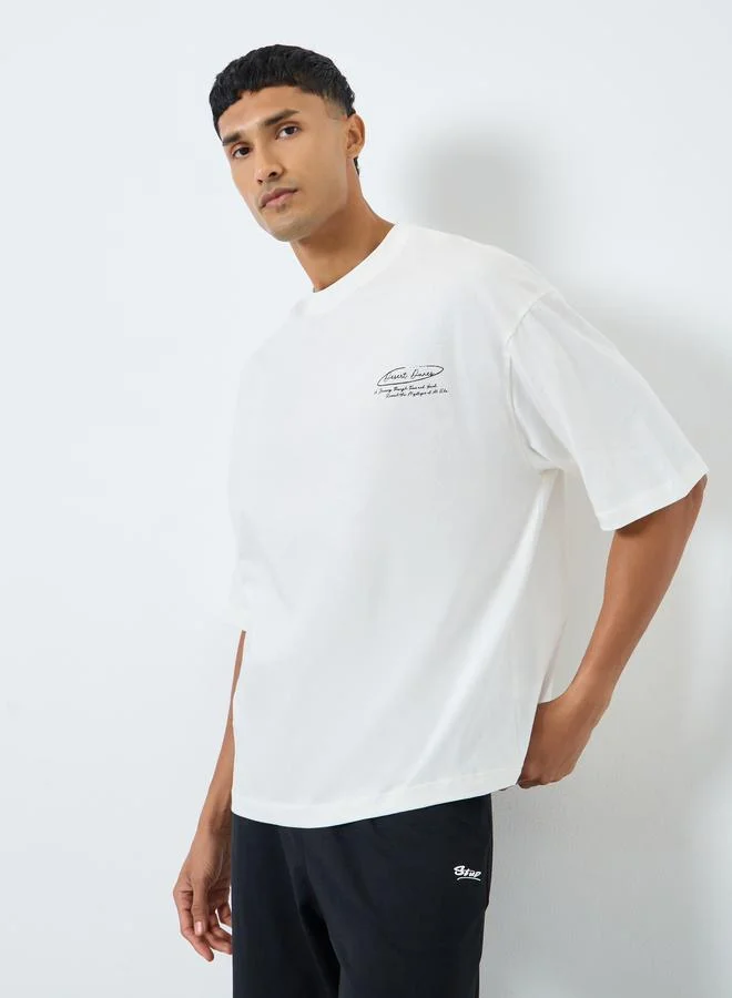 Styli Styli Men Boxy Fit Heavy Weight Printed T-Shirt