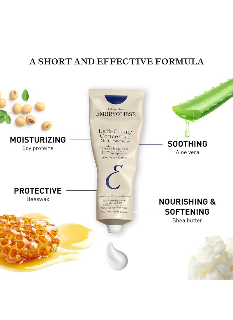 Lait-Crème Concentré, Multifunction Daily Moisturizer, Primer, and Makeup Remover, Suitable for All Skin Types. French Face Cream With Shea Butter & Aloe Vera