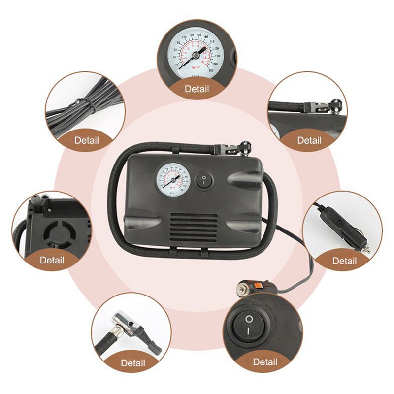 DC 12V Portable Air Compressor 260PSI Tire Inflator Pump for Car Bicycle Motorcycle - Image 4