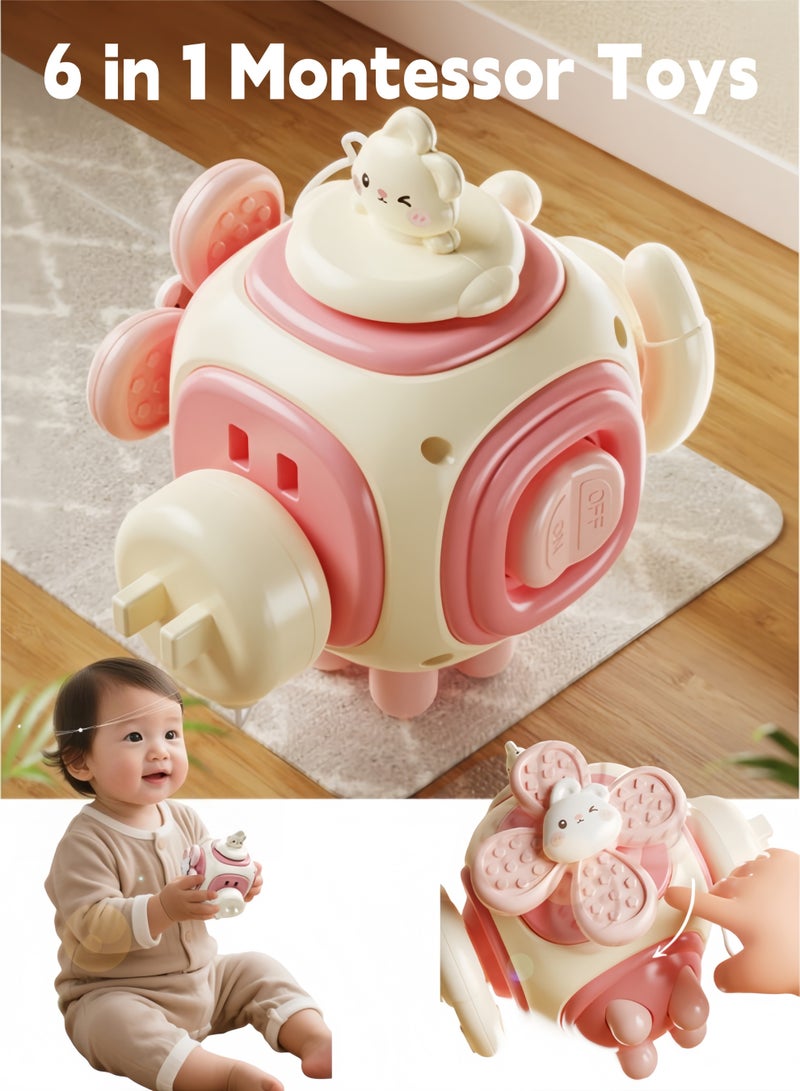 6 in 1 Baby Busy Cube Toy,6-Sided Montessori Sensory Activity Cube with Fine Motor Skills Learning,Travel Fidget Toys,Kid Education Learning Activity,Birthday Gift 6-18 Month 1 2 Year Old Boy Girl - Image 1