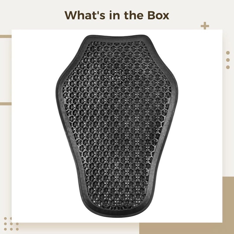 Motorcycle Back Protector, Breathable 3D Mesh Armor, Impact-Resistant Rubber, Universal 15.7X10.6 Inches Size - Image 3