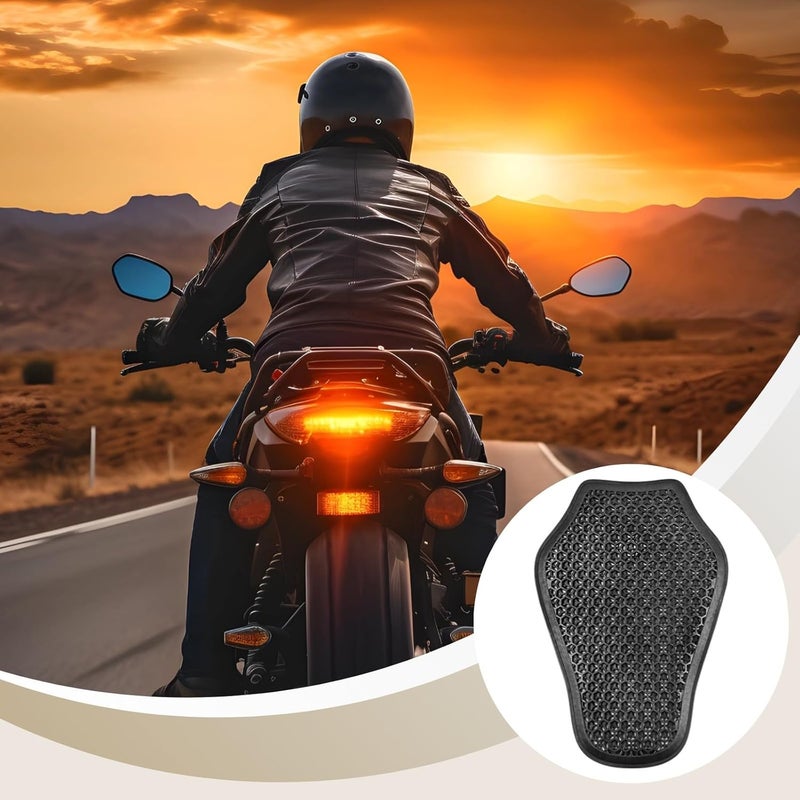 Motorcycle Back Protector, Breathable 3D Mesh Armor, Impact-Resistant Rubber, Universal 15.7X10.6 Inches Size - Image 4