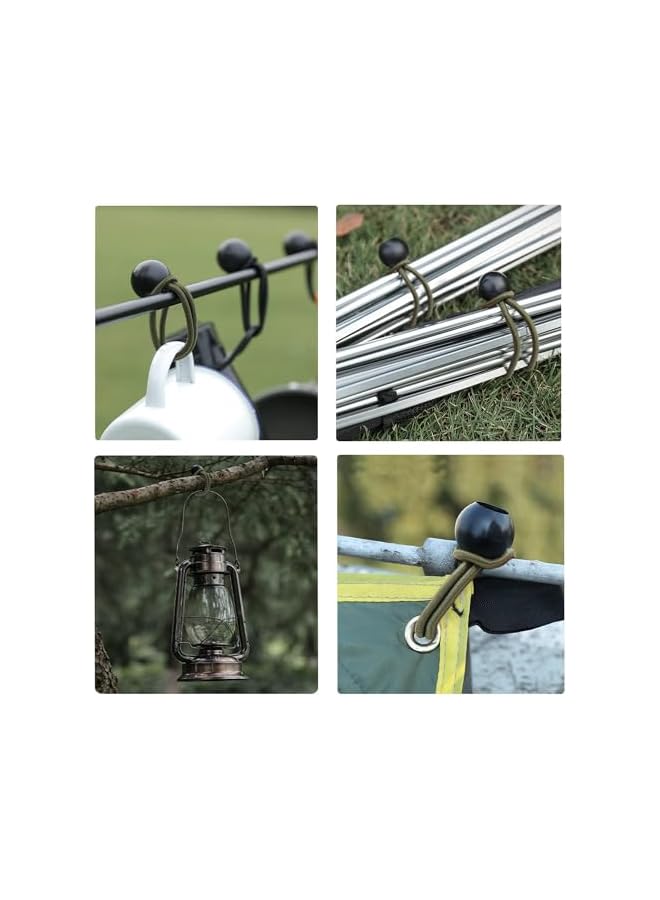 The Bros The Bros 50 Pcs Bungee Cord with Balls, 4 Inch Heavy Duty Tarp Bungees Ties Elastic Tie Down Straps for Tarpaulin Tent Camping Pavilions Flag Marquee(Green) - Image 5