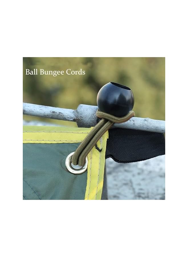 The Bros The Bros 50 Pcs Bungee Cord with Balls, 4 Inch Heavy Duty Tarp Bungees Ties Elastic Tie Down Straps for Tarpaulin Tent Camping Pavilions Flag Marquee(Green) - Image 2